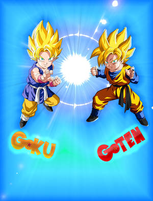 Young Goku And Goten Wallpaper