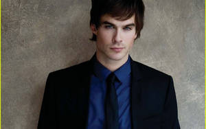 Young Ian Somerhalder Black Suit Wallpaper