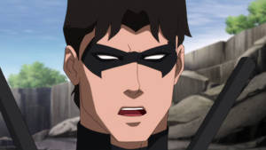 Young Justice Nightwing Close-up Wallpaper