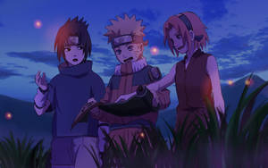 Young Sakura Haruno With Friends Wallpaper