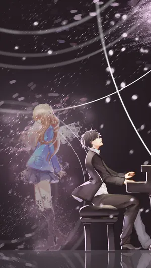 Your Lie In April Iphone Kōsei Piano Playing Pictures Wallpaper