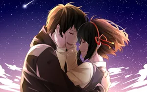 Your Name Mitsuha And Taki Crying Wallpaper