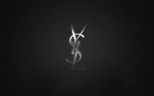 Ysl Logo In Carbon Texture Wallpaper