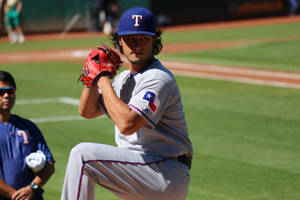 Yu Darvish With Texan Flag Wallpaper