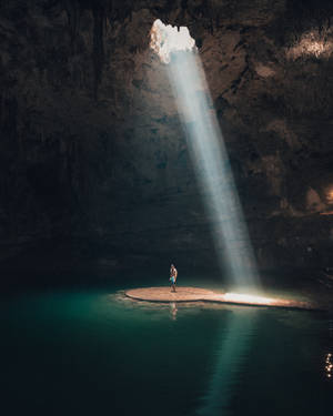 Yucatan Cenote Suytun Sunlight Wallpaper