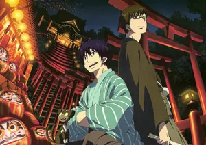 Yukio And Rin In Their Yukata Attire Wallpaper
