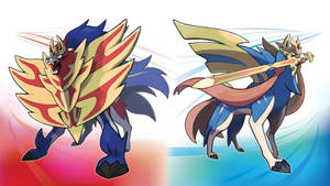 Zacian And Zamazenta : The Legendary Duo Of The Galar Region Wallpaper