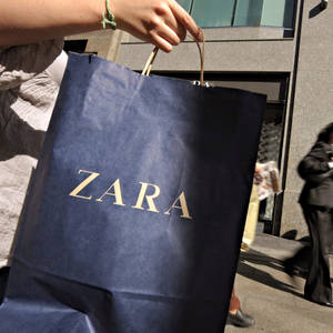 Zara Blue Paper Bag Wallpaper