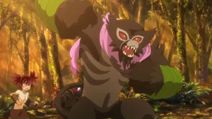 Zarude With Trainer In Forest Wallpaper