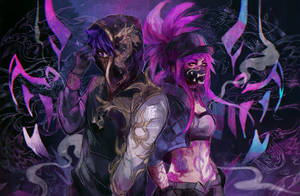 Zed And Kda Akali Lol Wallpaper