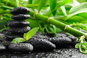 Zen Black Stack Stones Wallpaper