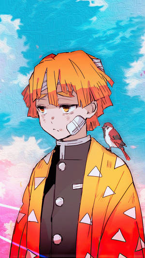 Zenitsu Pfp With Bird Wallpaper