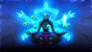 Zenyatta Blue Robe Lotus Position Wallpaper