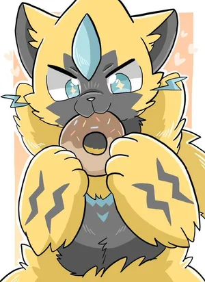 Zeraora Eating Donut Wallpaper