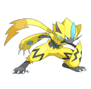 Zeraora Official Art White Background Wallpaper
