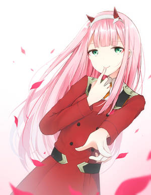 Zero Two Taking A Moment Wallpaper