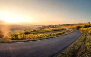 Zigzag Road In Sunrise Wallpaper