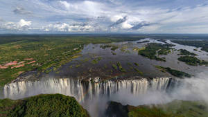 Zimbabwe's Falls Panoramic View Wallpaper