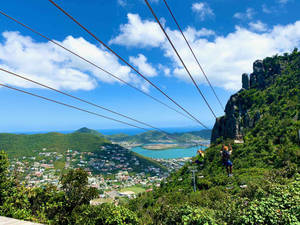 Zipline Activity In Sint Maarten Wallpaper