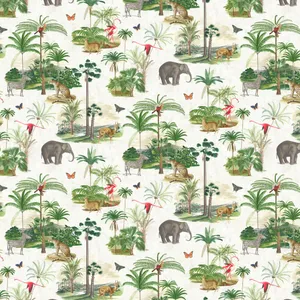 Zoo Animals Pattern Art Wallpaper