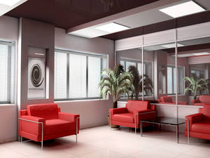 Zoom Background Office With Sofas Wallpaper