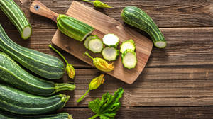 Zucchinis With Yellow Flowers Wallpaper