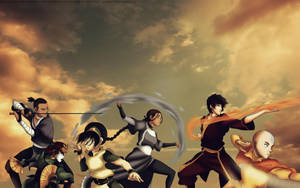 Zuko With Element Benders Wallpaper